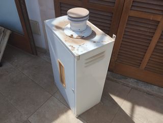 Armario metálico blanco para calentador