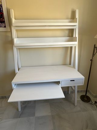 Escritorio blanco madera - Estantería