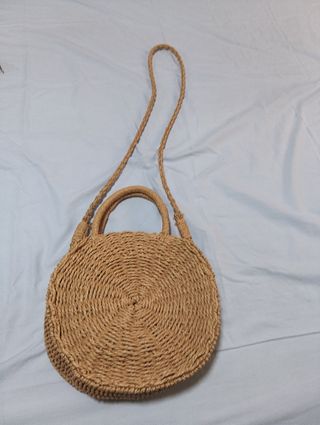 Bolso de rafia beige