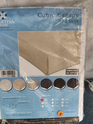 Cubrecama 80cm - Beige/Blanco