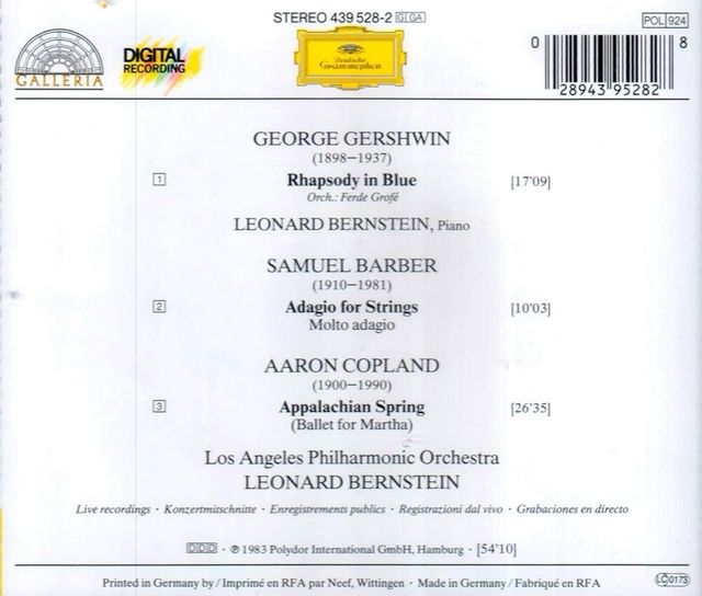 GERSHWIN Rapshody in blue BERNSTEIN