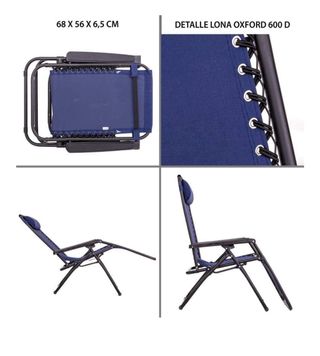 Pack 2 Sillas Tumbonas Azul Marino