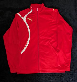 Chaqueta Puma chándal roja y dorada