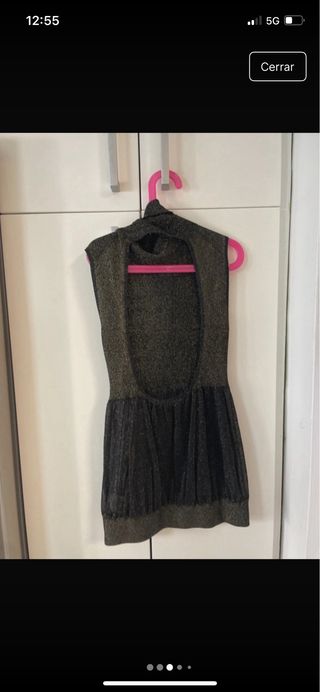 Vestido Gucci negro y dorado, talla S