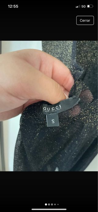 Vestido Gucci negro y dorado, talla S