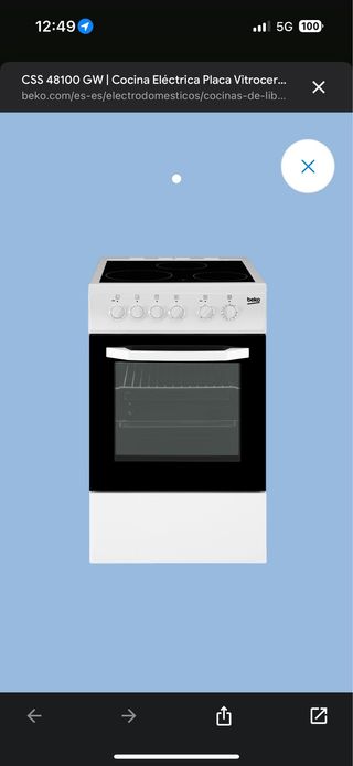 Cocina Beko CSS48100GW Vitrocerámica