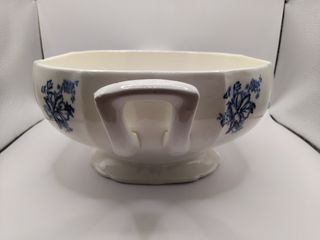 🇬🇧 Sopera vintage inglesa porcelana azul blanco