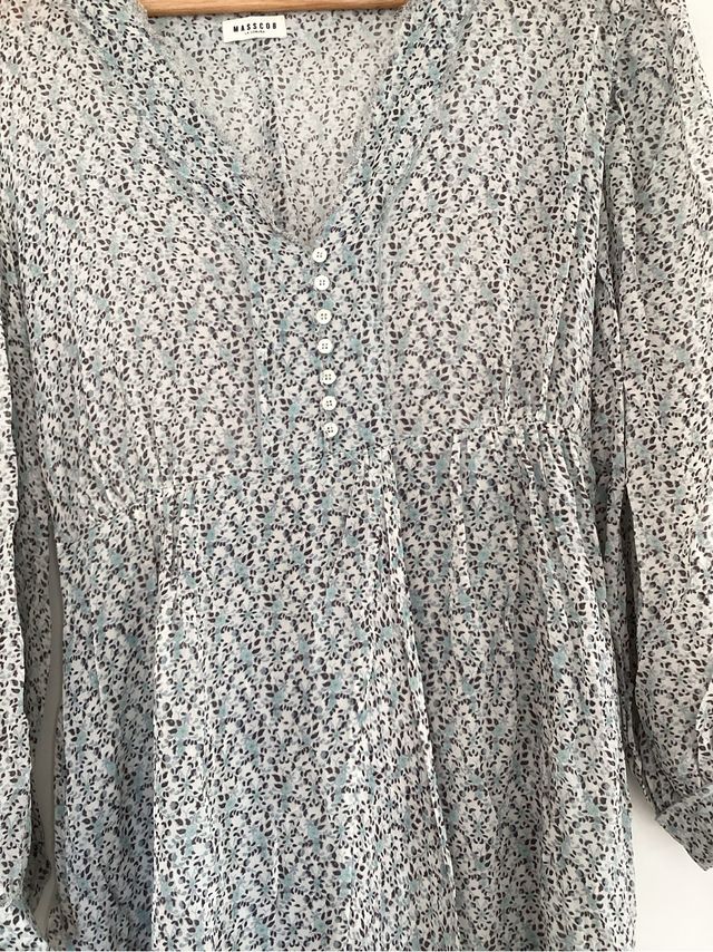 Vestido Masscob estampado azul-verde