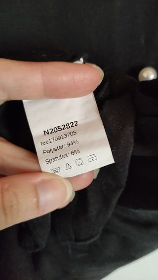 Blusa negra SHEIN perlas - M