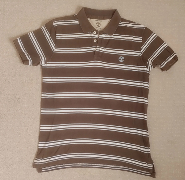 Polo Timberland rayas marrón-blanco