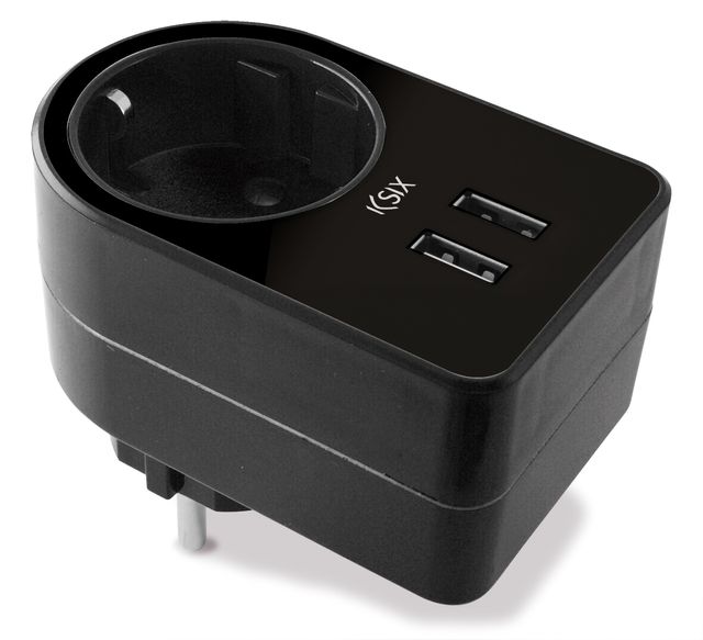 Caricatore di rete, 2 USB, 3A, con spina