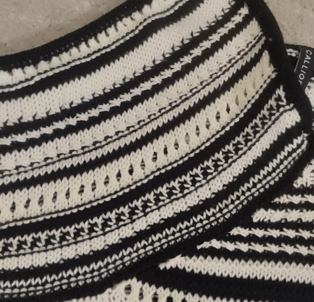 Vestido Gallio blanco y negro