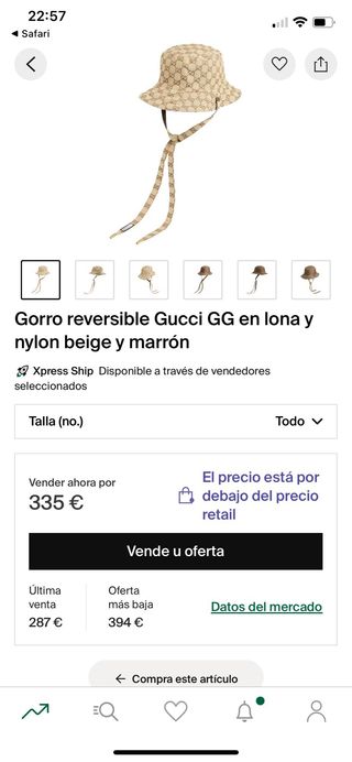 Sombrero Gucci Original Reversible