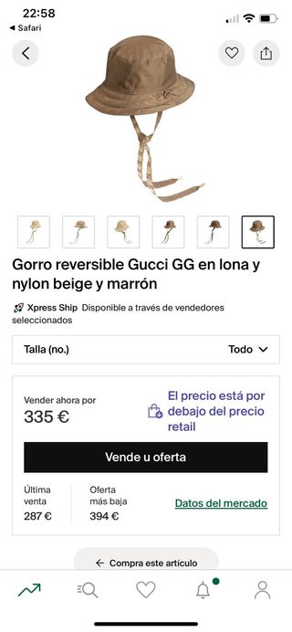 Sombrero Gucci Original Reversible