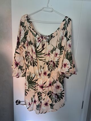 Mono estampado flores - beige