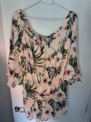 Mono estampado flores - beige