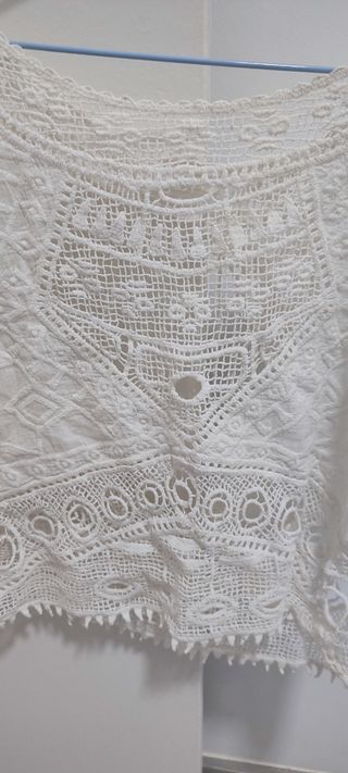 Top blanco crochet ibicenco