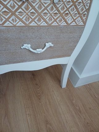 2 Mesitas noche - Madera blanca y marrón