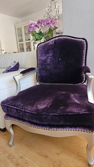 Poltrona viola vintage Luigi XV