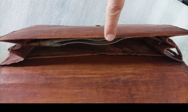 Bolso piel cocodrilo marrón