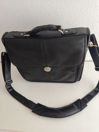 Maletín piel portátil negro