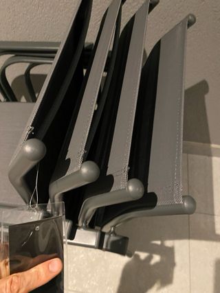 4 Sedie Giardino Grigie - Metalliche