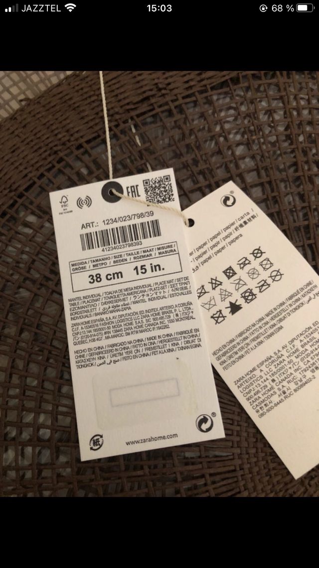 6 Manteles Zara Home - Rattan