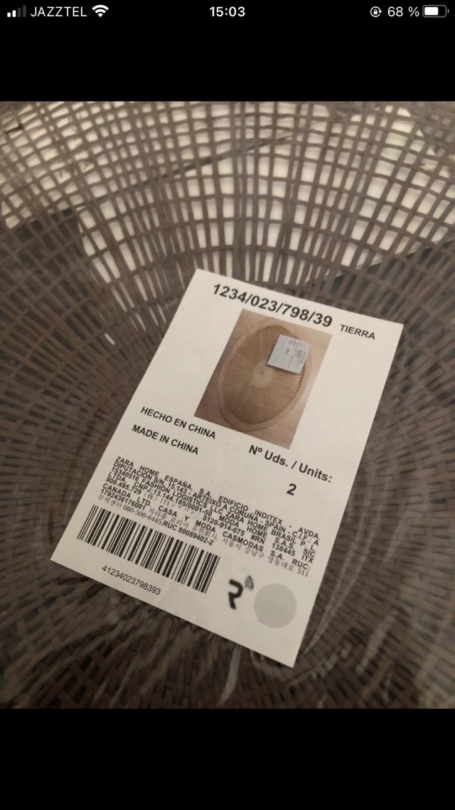 6 Manteles Zara Home - Rattan