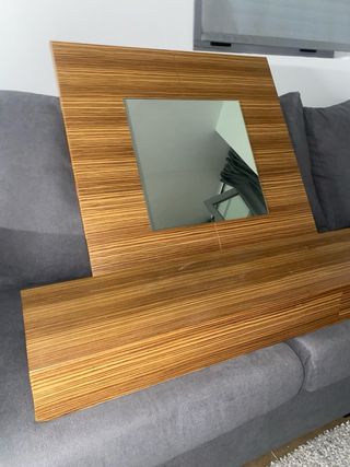 Mueble espejo madera - entrada