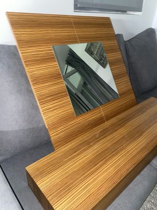 Mueble espejo madera - entrada