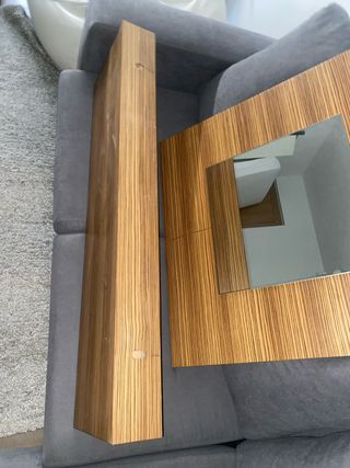 Mueble espejo madera - entrada