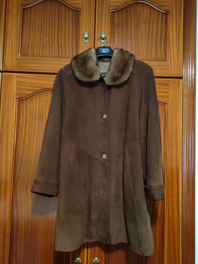 Chaqueta marrón piel ante