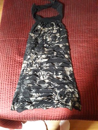 Top nero e oro con scollo a halter