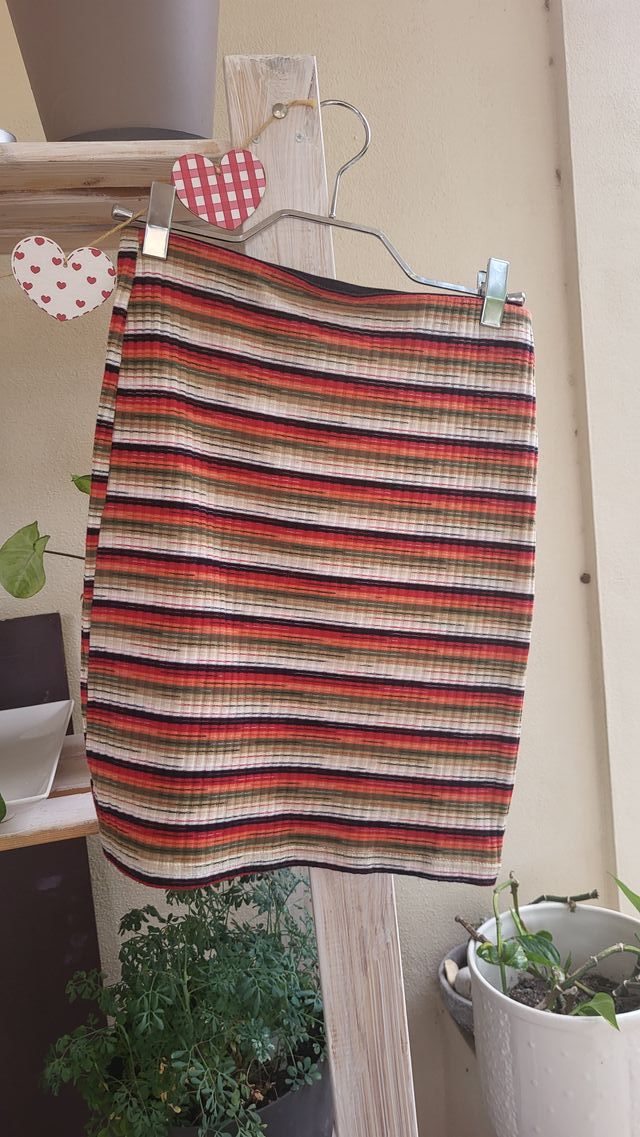 Falda negra rayas OVS talla S