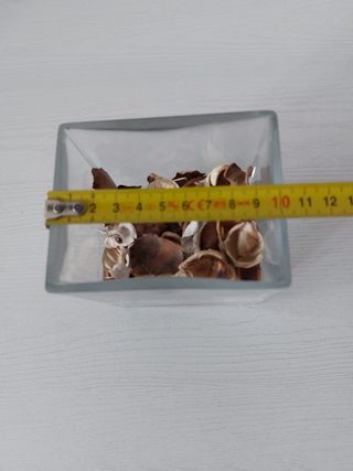 Vaso vetro rettangolare con potpourri