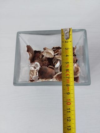 Vaso vetro rettangolare con potpourri