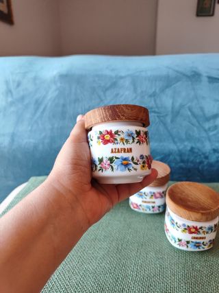 Especiero Vintage 4 Tarros Porcelana