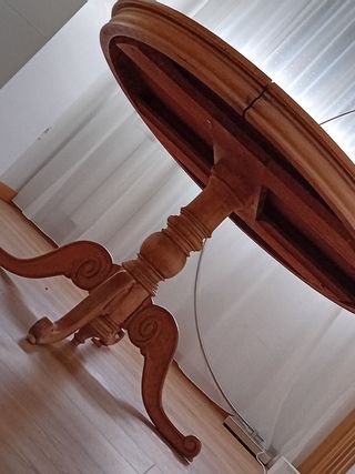 Mesa redonda extensible madera maciza