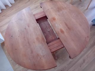 Mesa redonda extensible madera maciza