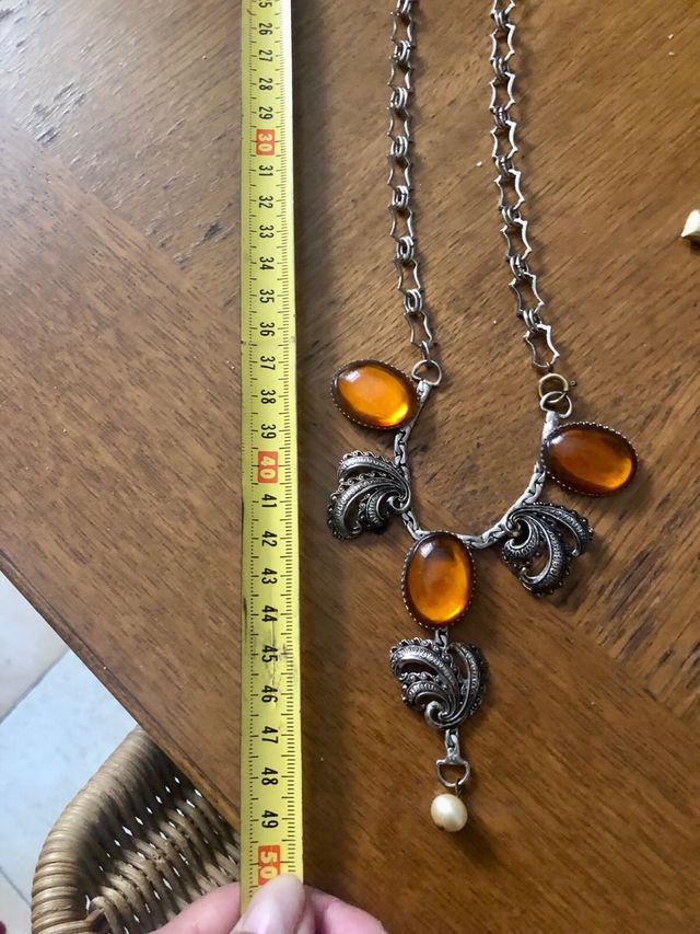 Collana vintage ambra & argento