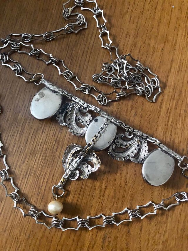 Collana vintage ambra & argento