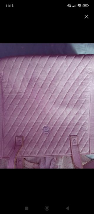 Conjunto de Colchonetas carro bebé rosa y bolso