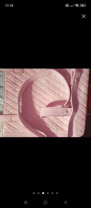 Conjunto de Colchonetas carro bebé rosa y bolso