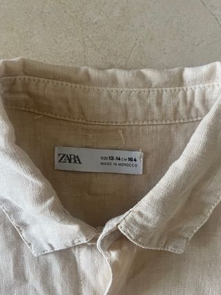 Camicia Zara lino beige tg 13-14
