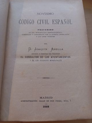 Código civil español Abella antiguo 1888