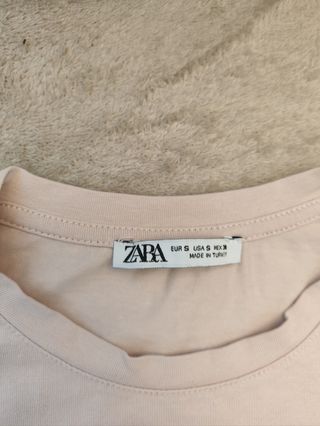 Camiseta Zara rosa palo talla S