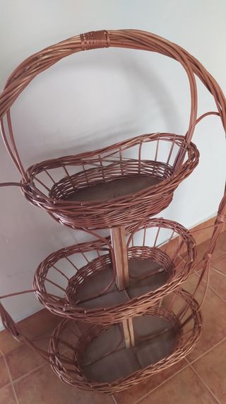 Cesta mimbre 3 pisos 