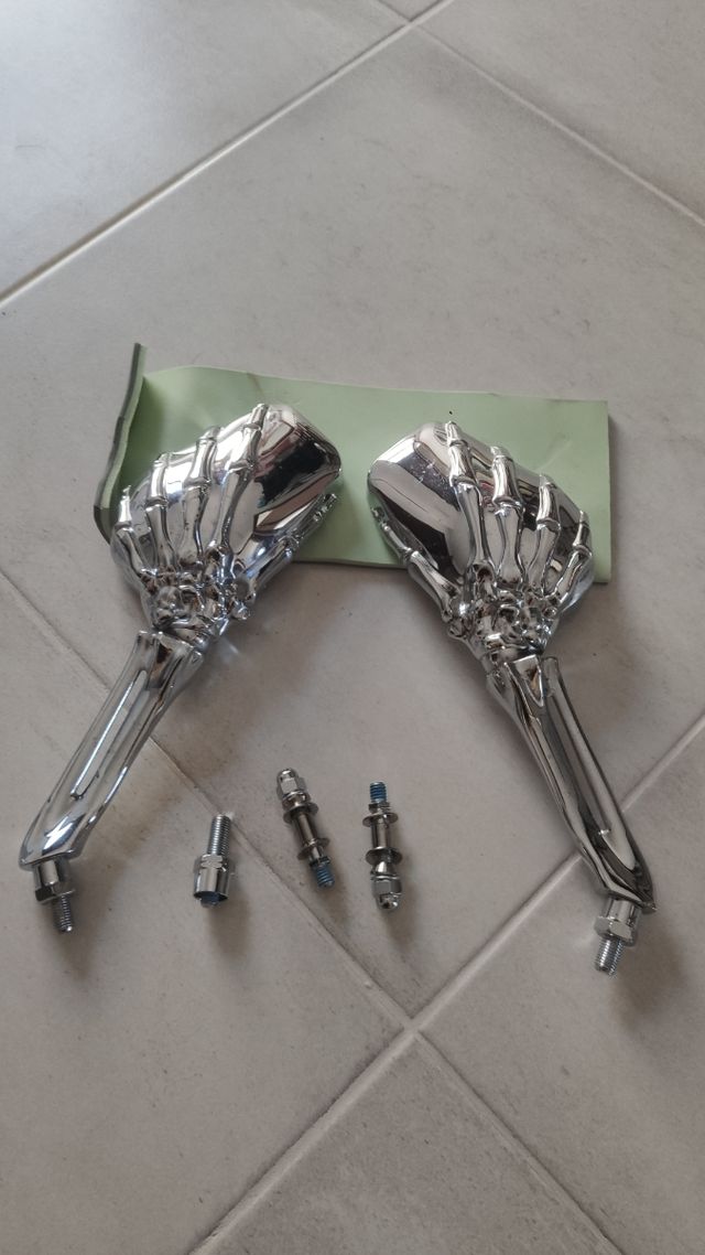 Retrovisores calavera moto custom SKELETON