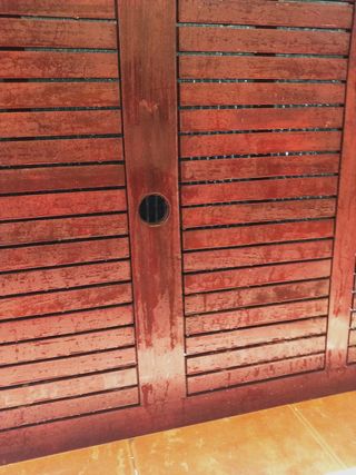 Mesa exterior de madera de teka - Marrón