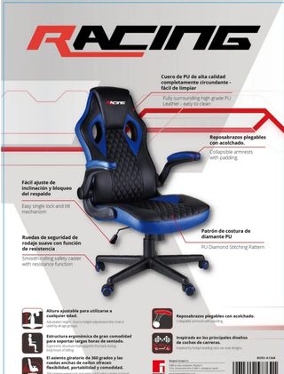 Silla Gaming Balance Racing - Azul Nuevo